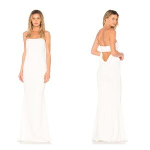 Katie May Mary Kate Formal Draped Low Back Gown in Ivory Size 8